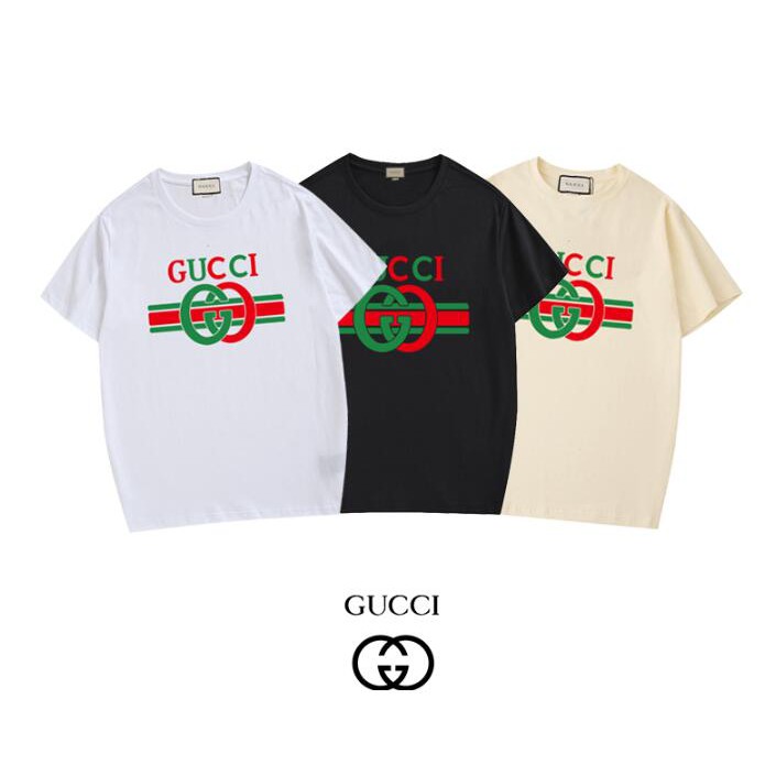 GUCCI Fashion printed cotton unisex T-shirt short sleeve
