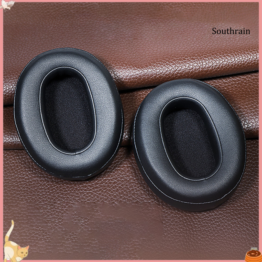 Southrain 1 Pair Ear Pads Elastic Protein Faux Leather Dustproof Headphone Earmuff for Sony WH-XB900N