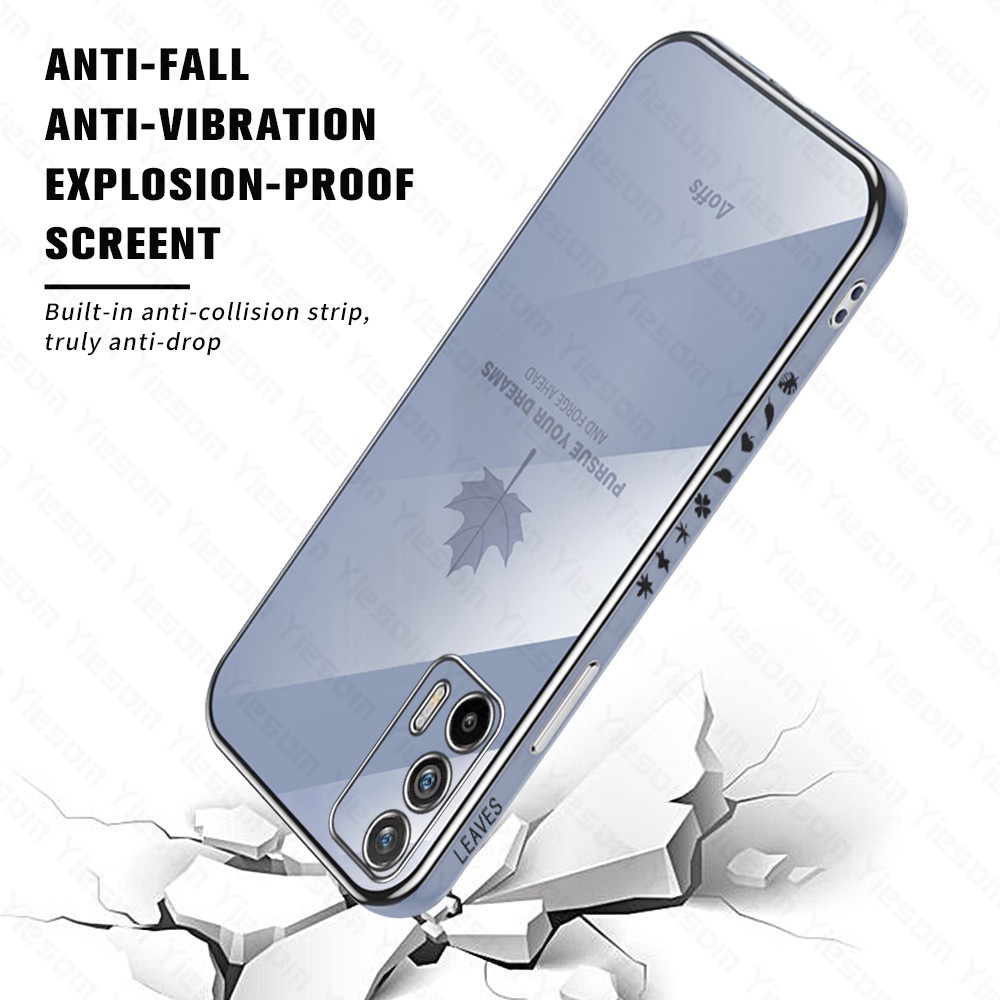 Ốp Điện Thoại Khung Vuông Mềm Chống Sốc Họa Tiết Lá Phong Sang Trọng Cho Samsung Galaxy A23 A33 A53 A73 A13 4G 5G A03S A02S A03 Core