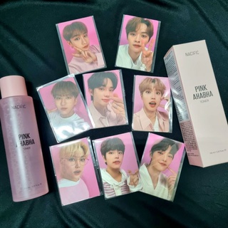 Ảnh thẻ card Nacific Stray Kids và toner, serum Nacific