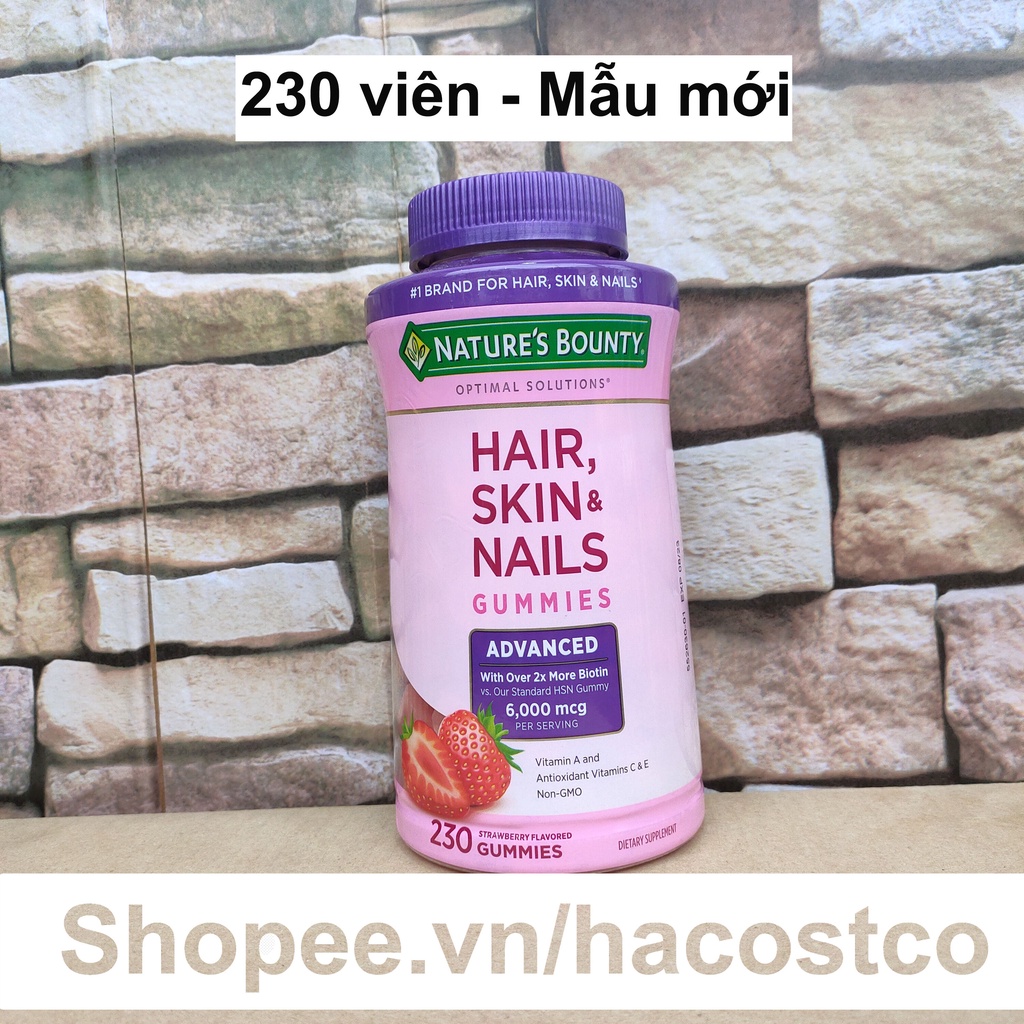 Kẹo dẻo Gummies Nature's Bounty Hair , Skin &amp; Nails 230 viên Mẫu mới