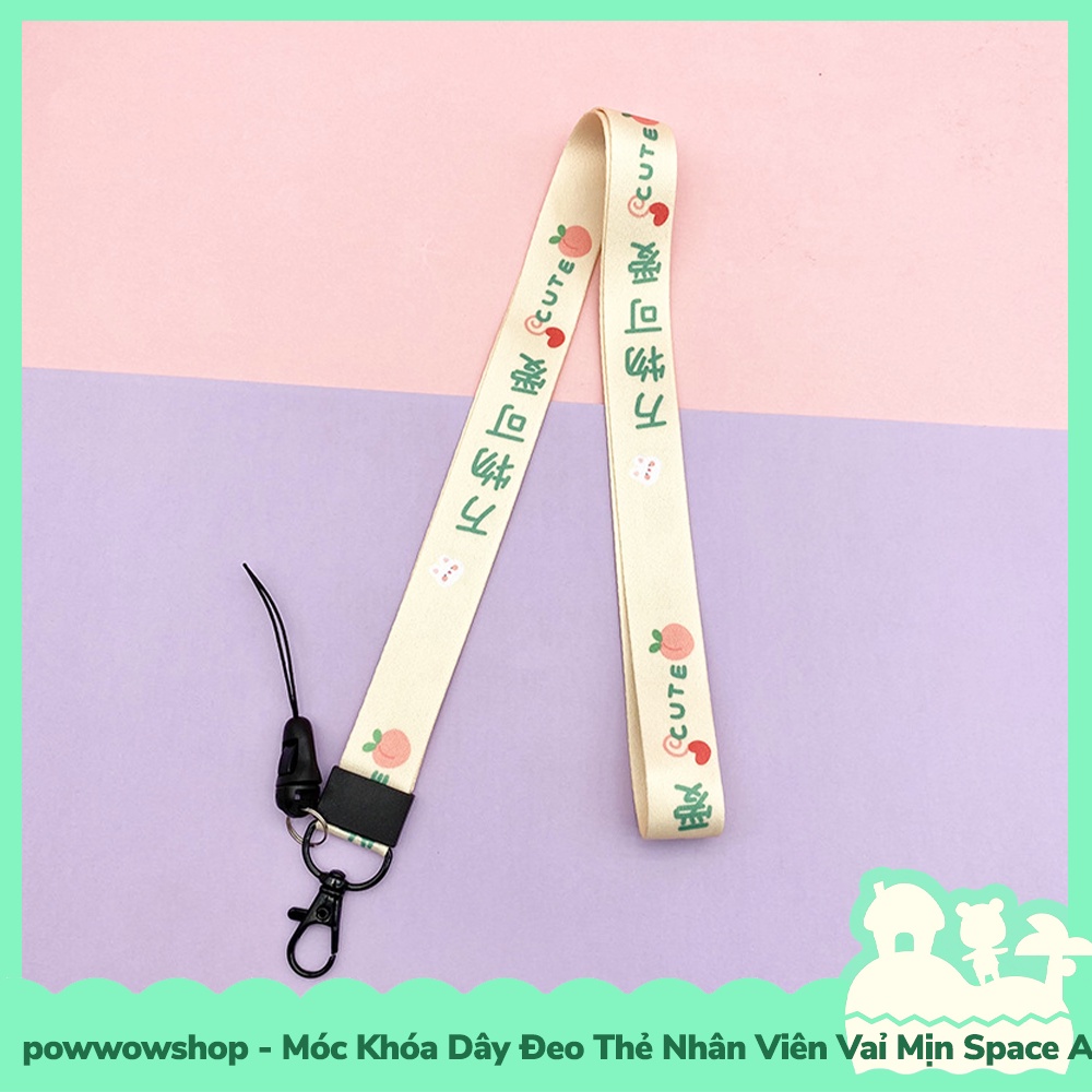 [Sẵn VN - Hỏa Tốc] Dây Móc Đeo Bao Thẻ Nhân Viên Học Sinh Sinh Viên Vải Phong Cách Họa Tiết Hoạt Hình Đáng Yêu Dễ Thương