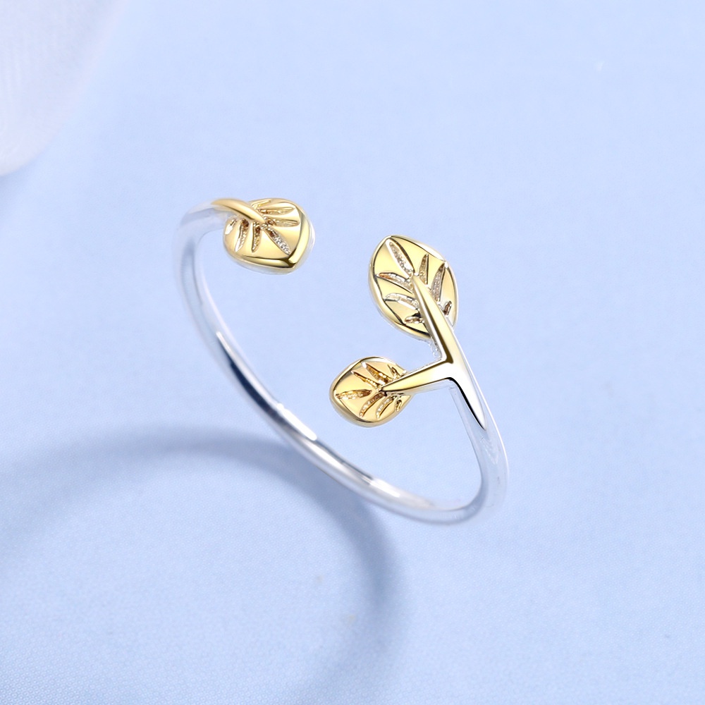 Nhẫn thời trang nữ hình chiếc lá  bạc S925 nhỏ xinh - N94