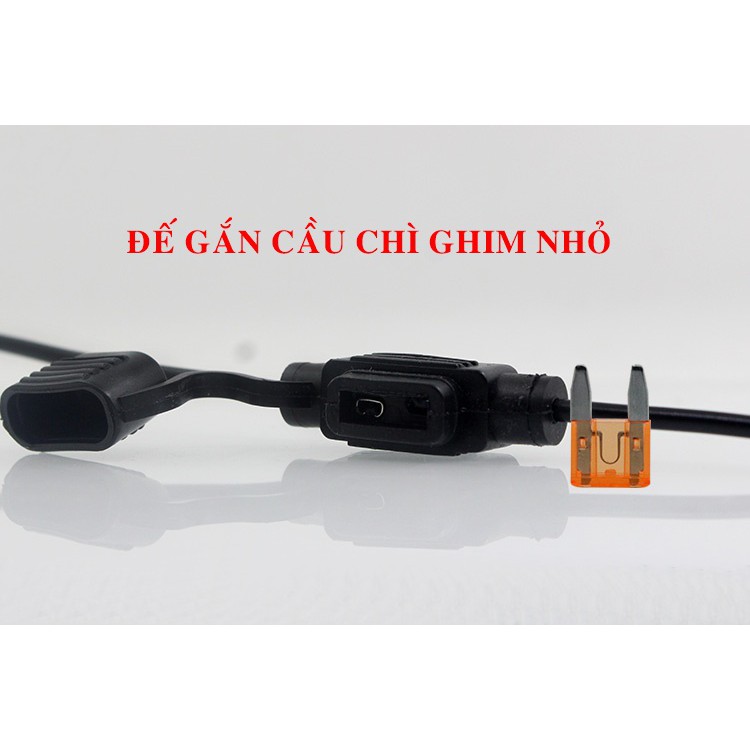 Đế gắn cầu chì ghim chống nước dùng cho ô tô, xe máy (tặng cầu chì đi kèm) và set 9 cầu chì từ 3A-40A