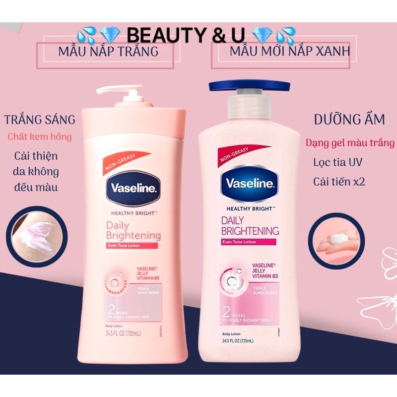 Sữa Dưỡng Thể Vaseline Healthy White UV Lightening  Bright Daily Brightening Even Tone Lotion 725ml