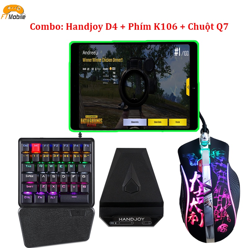 [Mã 44ELSALE2 giảm 7% đơn 300K] Handjoy D4 | Bộ Chuyển đổi chơi game bàn phím chuột dành cho điện thoại máy tính bảng