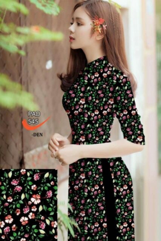 Vải áo dài hoa nhí