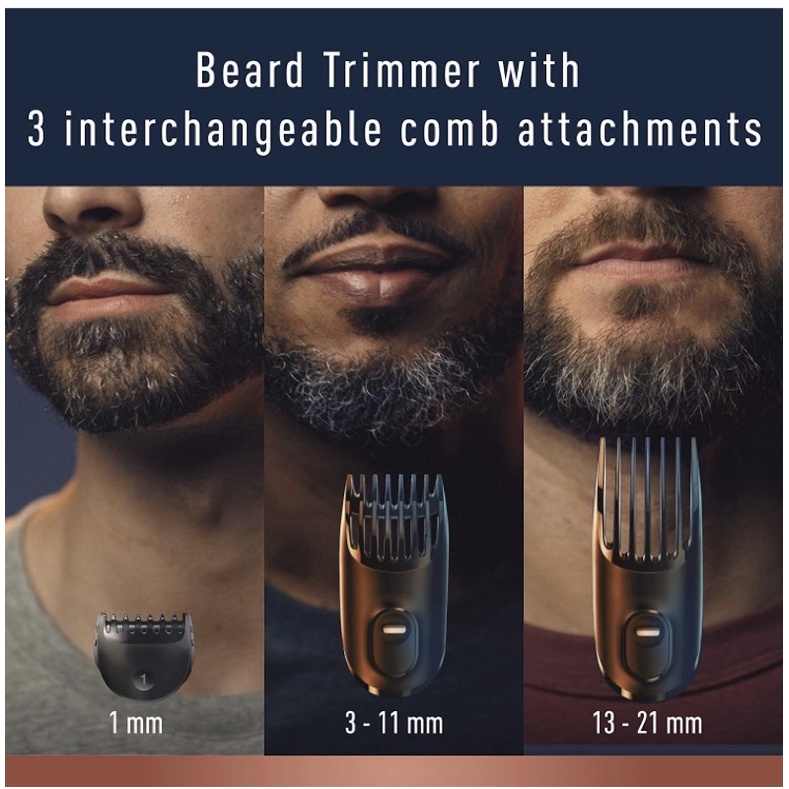 Máy cạo râu đa năng 3 trong 1 King C. Gillette Cordless Men’s Beard Trimmer Kit USA