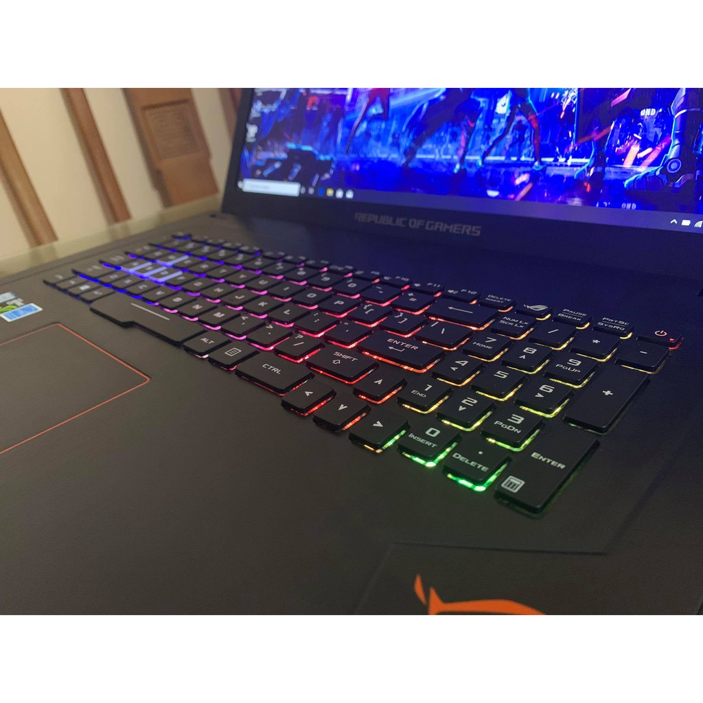 Máy tính gaming ROG GL753VE i7 7700 Ram 8G SSD M2 128G HDD 1000Gb Màn 17.3 FHD GTX 1050ti 4G