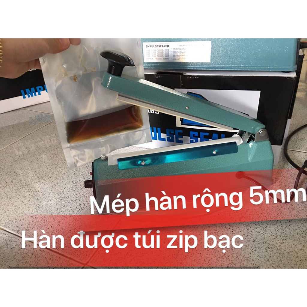 Máy ép bịch nilong, MÁY HÀN TÚI 20CM DÂY HÀN 5MM VỎ SẮT, máy hàn miệng bao bì, Máy hàn túi nhựa, túi nlion, túi zip