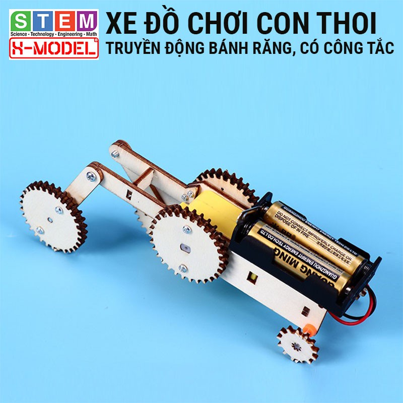 Đồ chơi cho bé STEM Xe con thoi bánh răng có thể di chuyển XMODEL ST80, Đồ chơi DIY Do it Yourself [Giáo dục STEM]