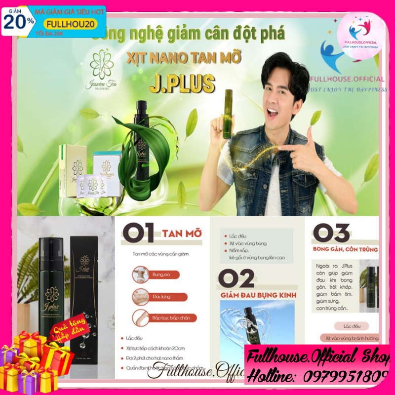 (2021) Xịt Tan Mỡ CN Nano J.Plus - Xịt Đâu Giảm Đó - Không Lo Mỡ Thừa - Giảm Mỡ Bắp Tay, Bắp Chân, Vùng Bụng Hiệu Quả