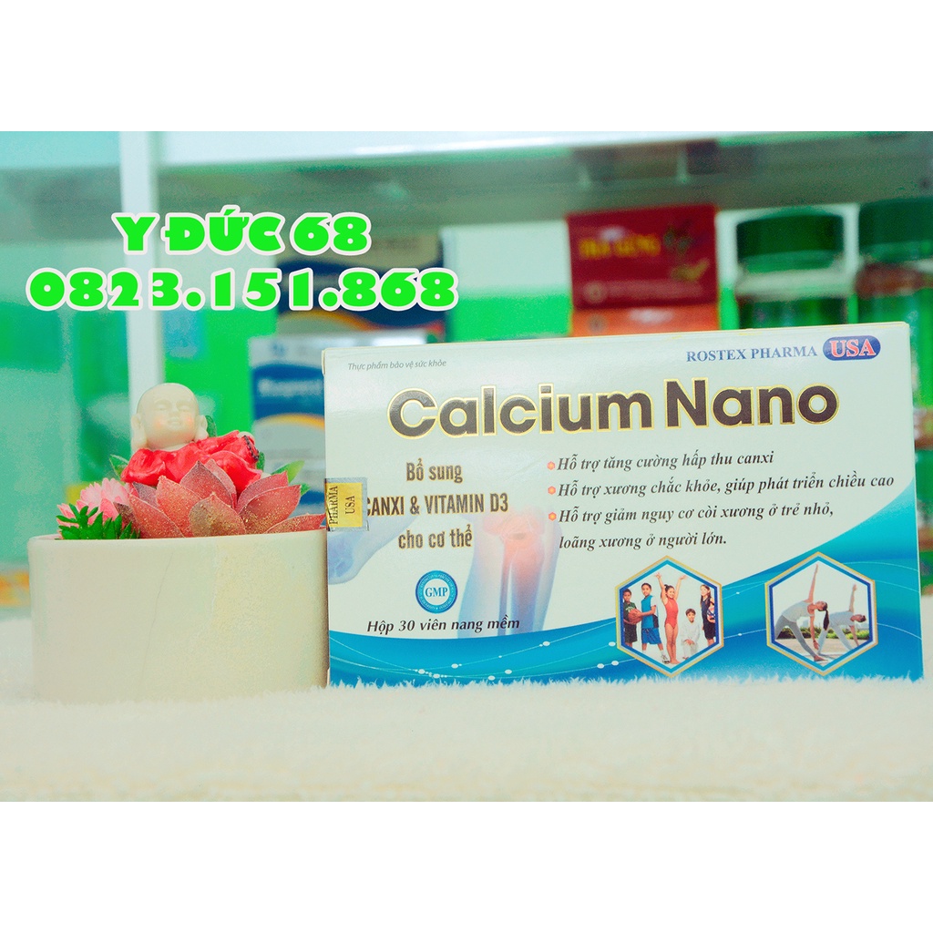 Viên uống CALCIUM NANO bổ sung canxi D3 giúp tang chiều cao, chắc xương – Hộp 30 viên