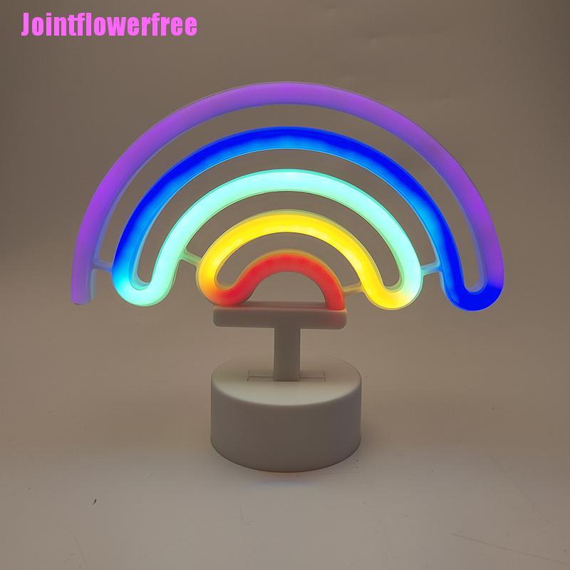 JSS Cute Rainbow LED Night Light Unicorn Home Kid Bedroom Indoor Lighting Decor Lamp JSS