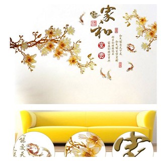 Decal dán tường decal trang trí hoa mai vàng BINBIN PK232 (Có keo sẵn)