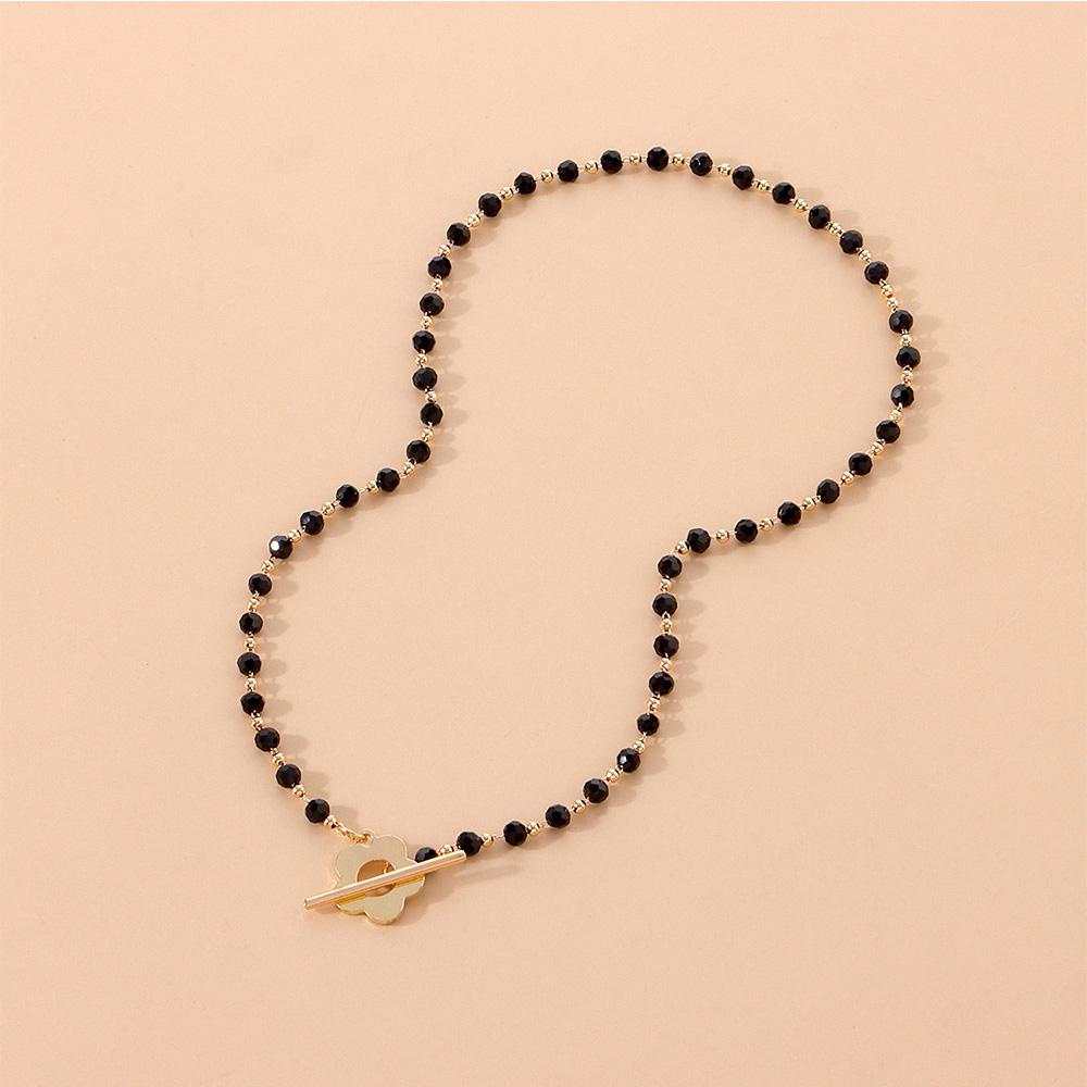 Vòng Cổ Chuỗi Hạt Màu Đen Đơn Giản Thời Trang Cho Nữ|Vòng Cổ Choker Khóa OT Cho Nữ