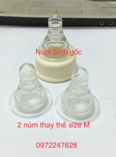 (VỈ 2 CÁI) NÚM TY PIGEON SIÊU MỀM CỔ HẸP SIZE S/M/Y/L