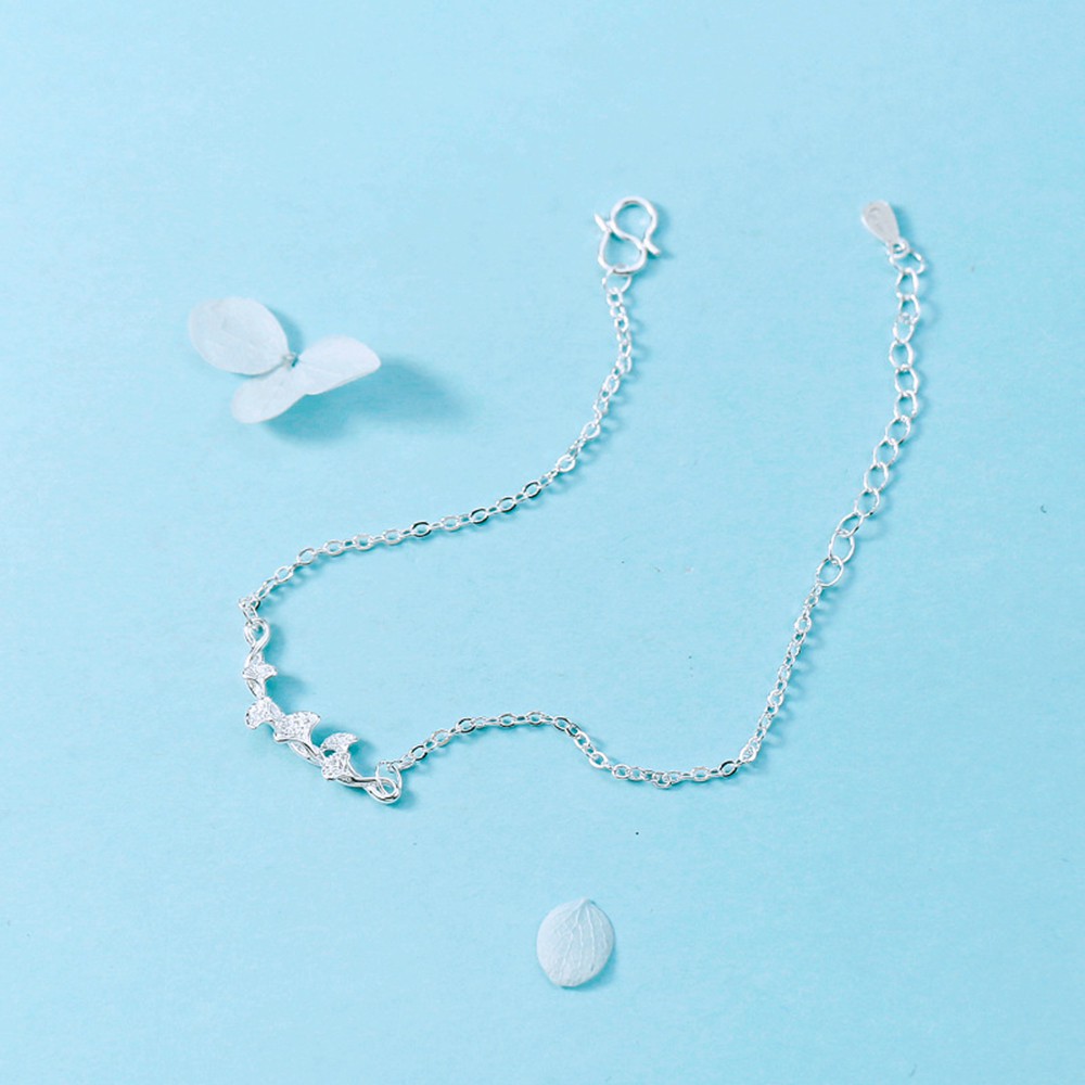 Vòng tay hợp kim mặt hình chiếc lá xinh xắn phong cách Nhật Bản cho nữ