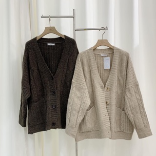 Áo len cardigan vặn thừng (có kèm ảnh thật)