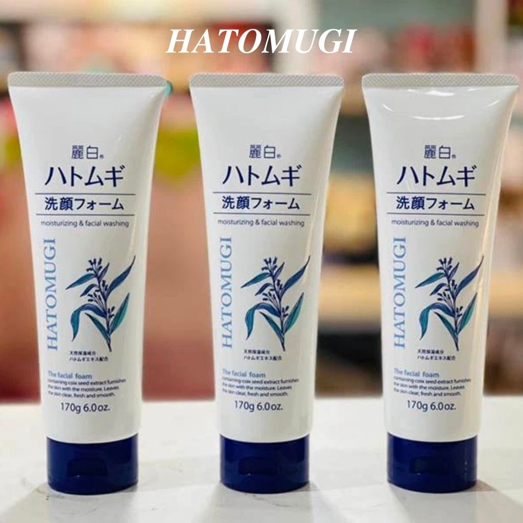 Sữa Rửa Mặt HATOMUGI 170g Dưỡng Ẩm Trắng Da Chiết Xuất Hạt Ý Dĩ Nhật.