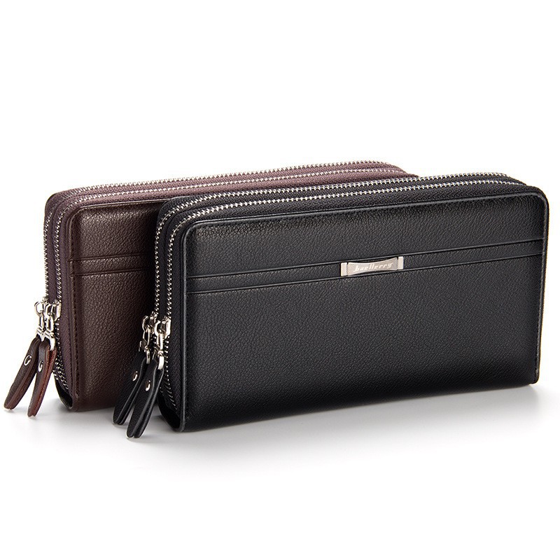 Men's Handbag Leisure Business Double Zippered Handbag Large Capacity Wallet Handbag Men's Handbag