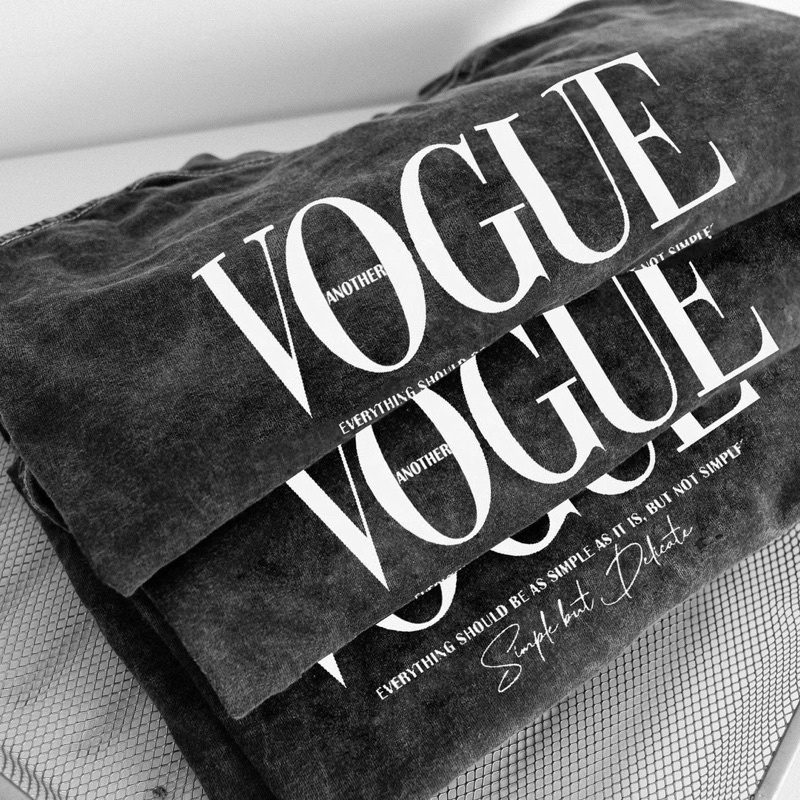 ÁO THUN TAY LỠ COTTON WASH VOGUE FORM UNISEX NAM NỮ (kèm ảnh thật)