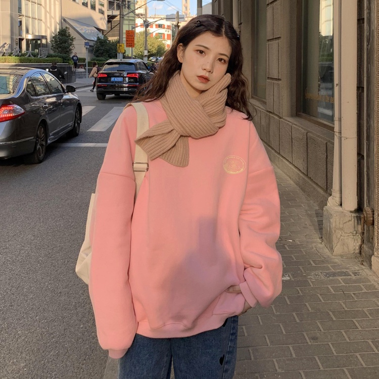 Áo Sweater Cổ Tròn Dáng Rộng In Họa Tiết Kiểu Nhật Hàn Thời Trang Xuân Thu Cho Nữ