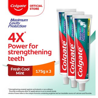 Image of Colgate Maximum Cavity Protection Fresh Cool Mint Toothpaste Valuepack 175g x 3