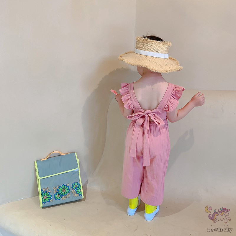 Jumpsuit Sát Nách Hở Lưng Kiểu Hàn Quốc Cho Bé Gái