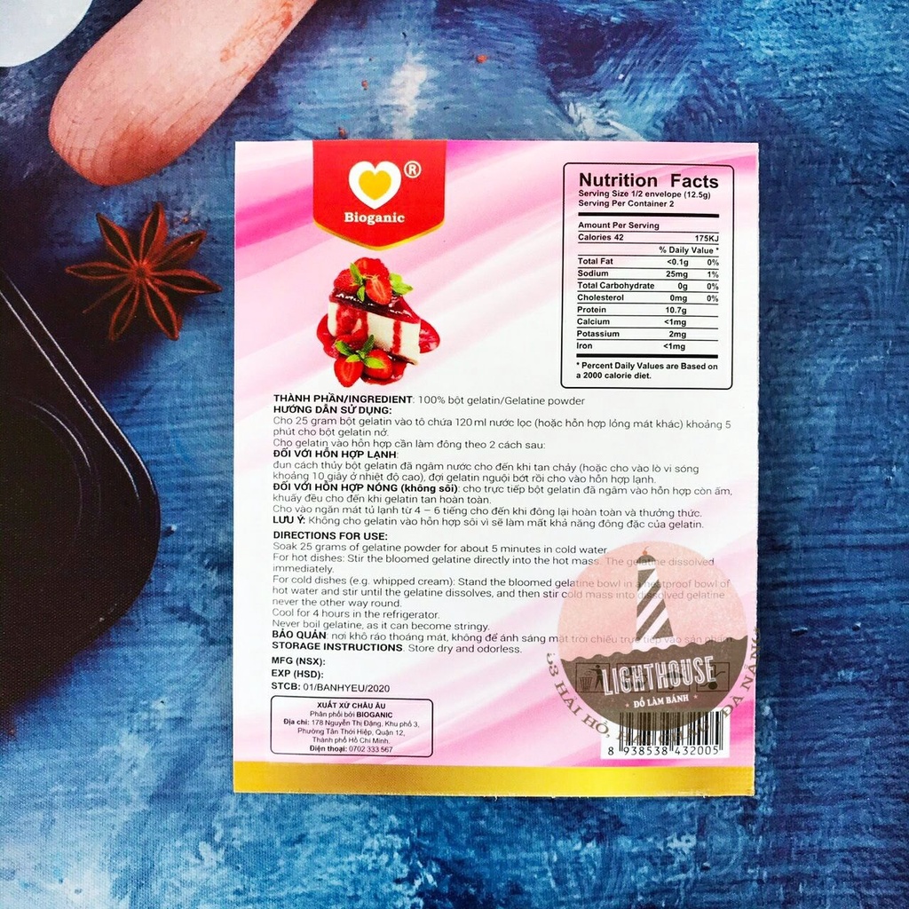 Bột/Lá Gelatin Bio Baker 25gr