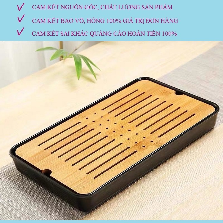 Khay Úp Cốc Để Ấm Chén Uống Trà Bền Đẹp Đa Năng Mã CN01 Kích Thước 33x23x4cm