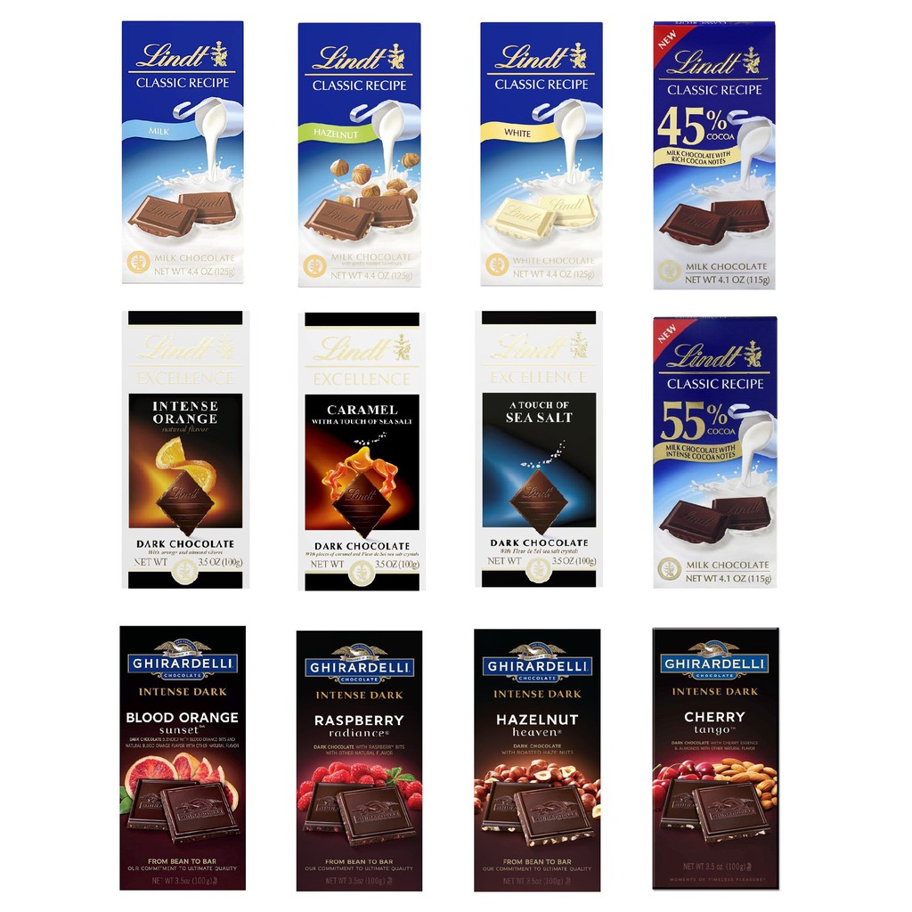 Socola Mỹ Lindt Lindor Classic Recipe Milk Chocolate / Lindt Excellence Dark Chocolate / Ghirardelli Intense Dark Choco