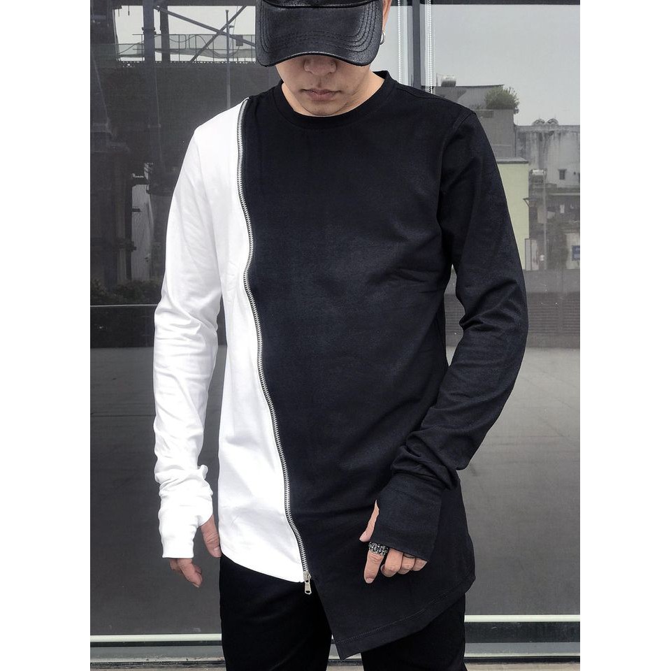 Áo thun dài tay đen trắng Lexuza 020 | BigBuy360 - bigbuy360.vn