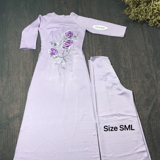 Áo dài tím hot trend, hàng thêu cao cấp