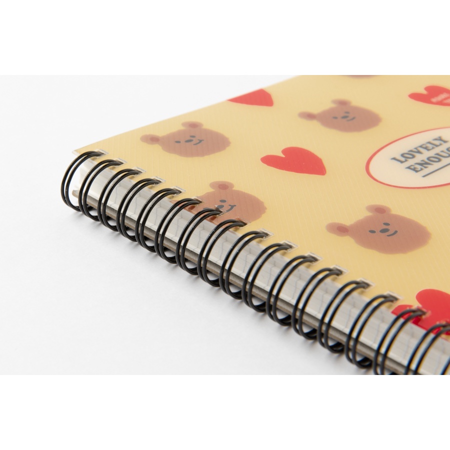 Sổ Tay Lò Xo ARTBOX Hàn Quốc Bìa PP Màu Vàng Hình Gấu Teddy