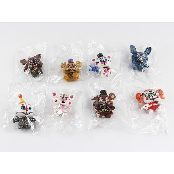 Set 6 Mô Hình Búp Bê Chú Gấu Bonnie Foxy FNAF Dễ Thương Cho Bé