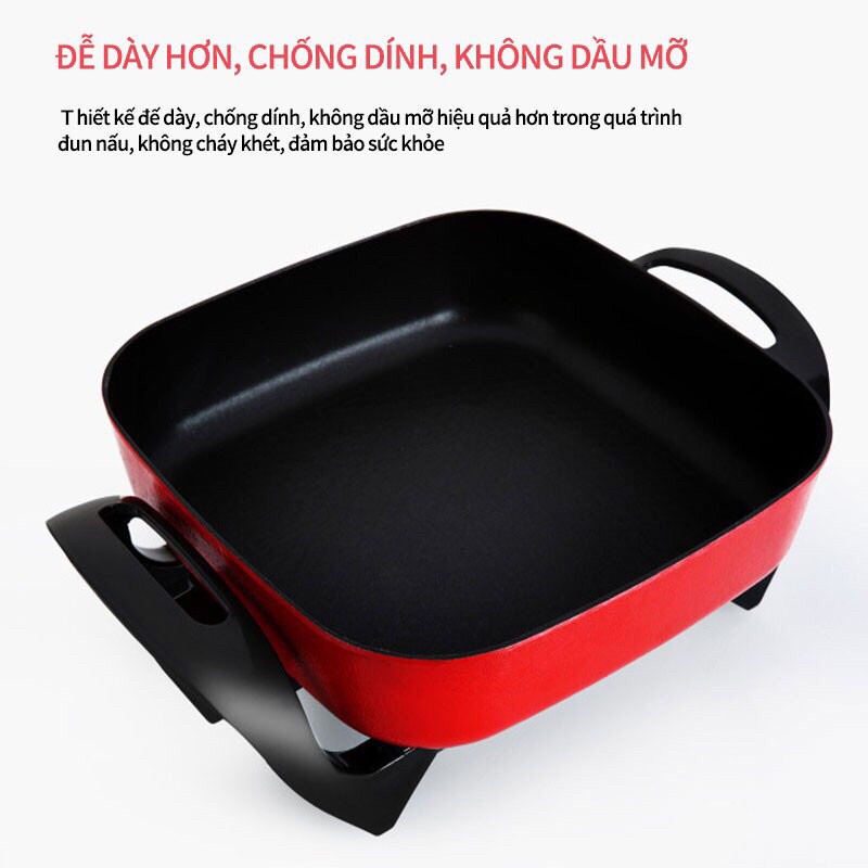 Nồi Lẩu Điện Vuông Lớn 30x30x9cm Thái Lan Logo Con Gà