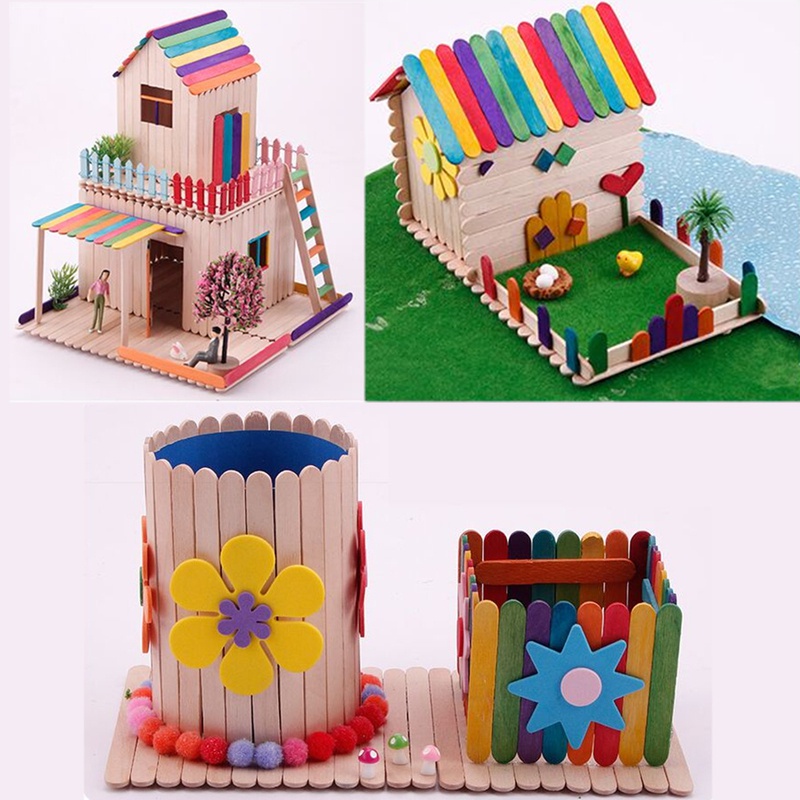 Bộ 50 Que Kem Bằng Gỗ Dùng Làm Đồ Thủ Công Cho Bé