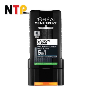 Sữa tắm gội L'Oreal Men Expert Neu Carbon Clean 5in1 toàn thân cho nam chai 300ml nhập khẩu Đức