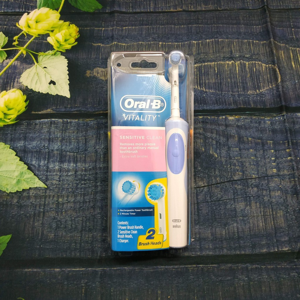 Bàn Chải Đánh Răng Điện Oral B Vitality Sensitive Clean 1 Bàn Chải 2 Đầu