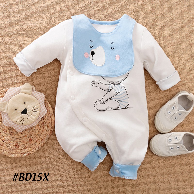 Bodysuit bé sơ sinh, áo sơ sinh cho bé từ 1 tháng đến 1 tuổi họa tiết chuột xinh chất liệu cotton 100% cao cấp  DB15