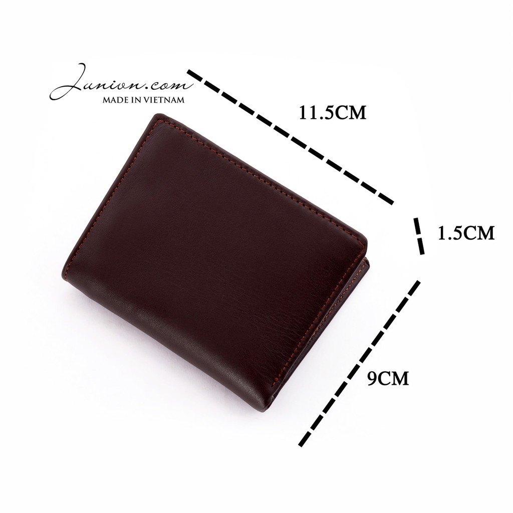[DA BÒ THẬT 100%] Bóp da mini cao cấp - Ví đứng mini - Juni Official Store