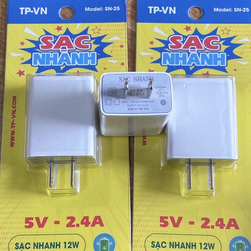 Củ sạc nhanh Realme TPVN 2.4A tương thích nhiều dòng điện thoại