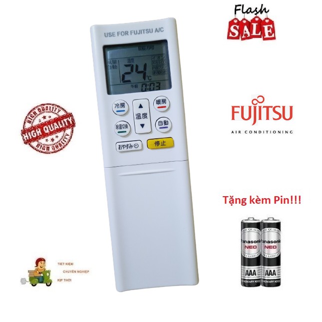 Remote Điều khiển điều hòa Fujitsu hàng nội địa, nhật bãi- Hàng loại tốt mới 100% Tặng kèm Pin