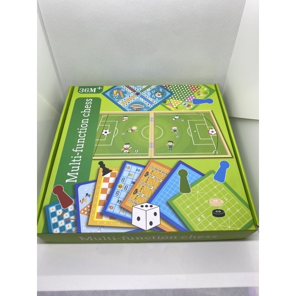 bàn cờ đa năng 3 trong 1 Cờ vua/Cờ búng/Cờ Ludo/Cờ Vây ( Cờ cá ngựa), Đồ chơi trẻ em chất liệu gỗ cao