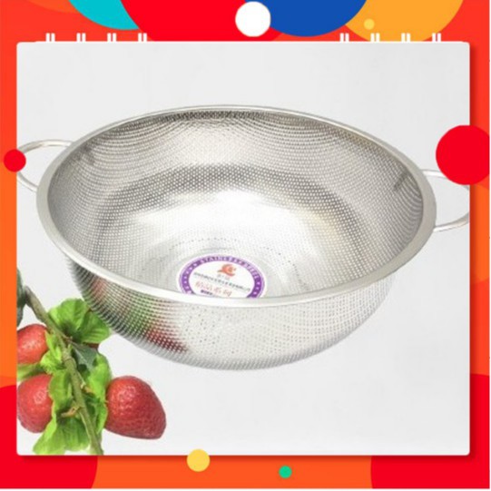 Rổ inox 304 [FREESHIP] dày dặn dễ dàng rửa rau, vẩy rau - được làm từ inox 304 có 2 size