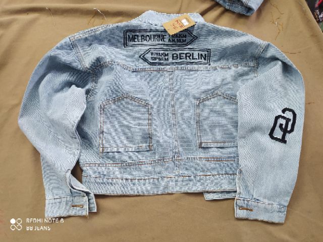 Áo khoác jean nữ xanh nhạt form lững BB dưới 58Kg BerlinMelburn hàng loại 1