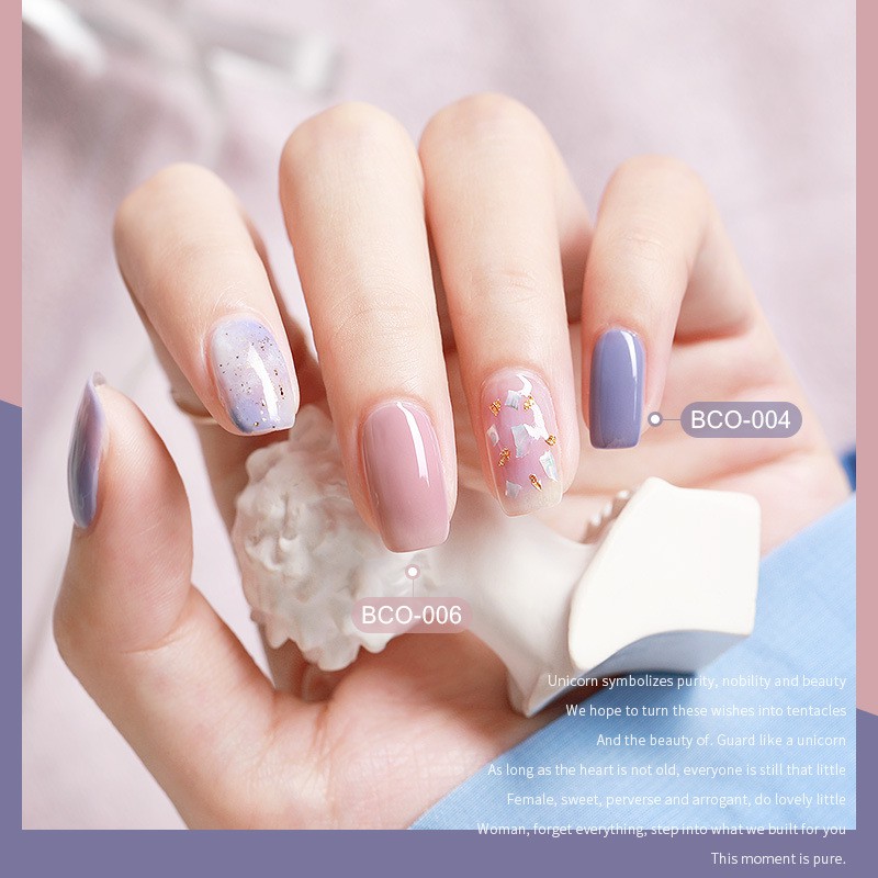 Sơn gel AS sơn móng tay gel sơn nail dùng máy hơ gel tone tím kem hồng kem kem sữa chua mã BCO 15ml