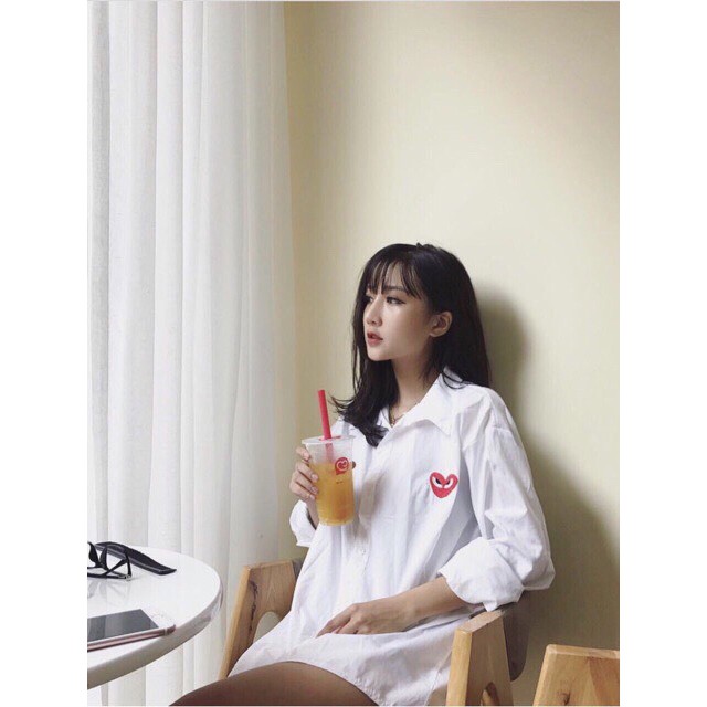 [Free Ship] Áo Sơmi Thêu Tim Hàn Quốc | BigBuy360 - bigbuy360.vn