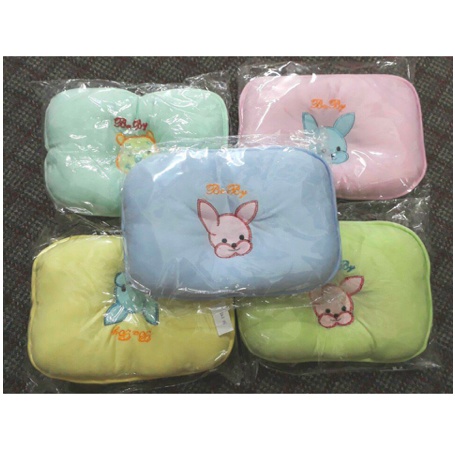 Gối lõm chống bẹp đầu cho bé, gối lõm in hình, 100% cotton